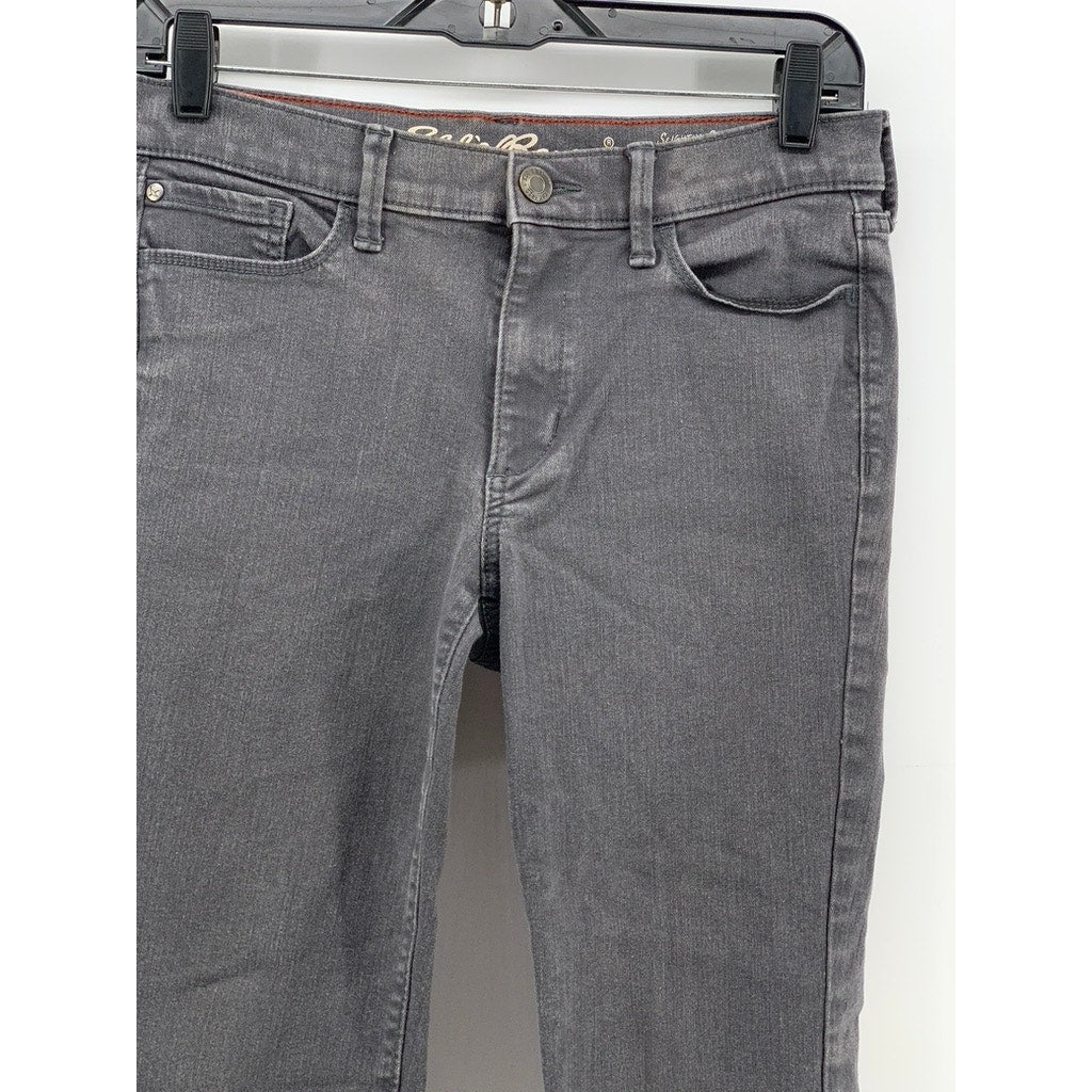 EDDIE BAUER Women's Gray Special Dyed Slim Straight Slightly Curvy Jeans SZ S 4