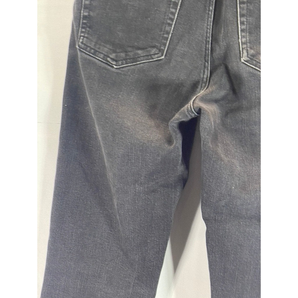 MTWTFSS WEEKDAY Women's Way Black Skinny-Fit Raw-Hem Denim Jeans SZ 28X30