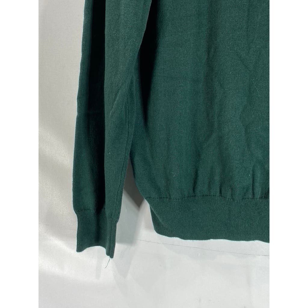 CHRISTIAN LACROIX Men's Green Crewneck Pima-Blend Pullover Sweater SZ M