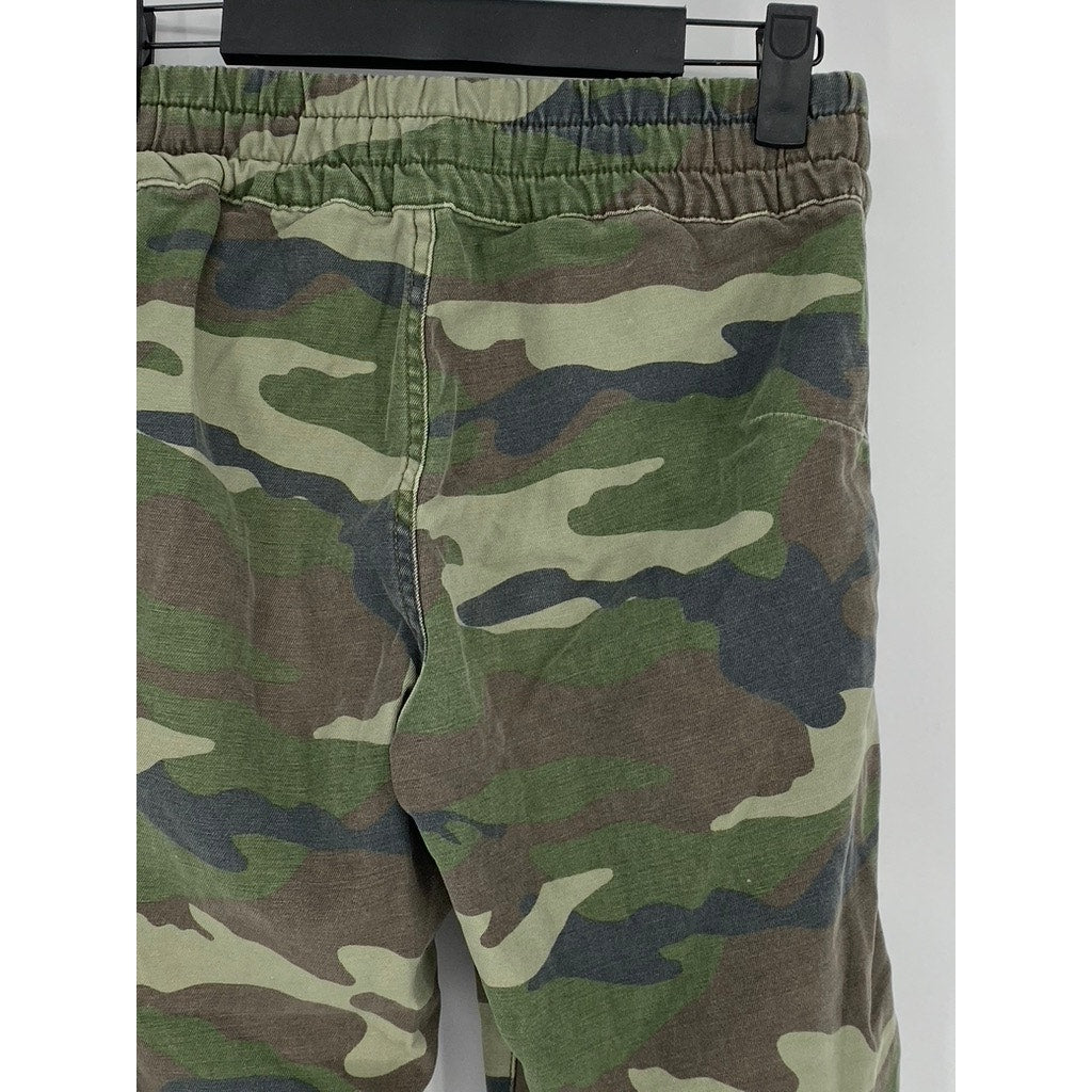TNA Women's Green Camo Print Drawstring High-Rise Pull-On Jogger Pant SZ XS