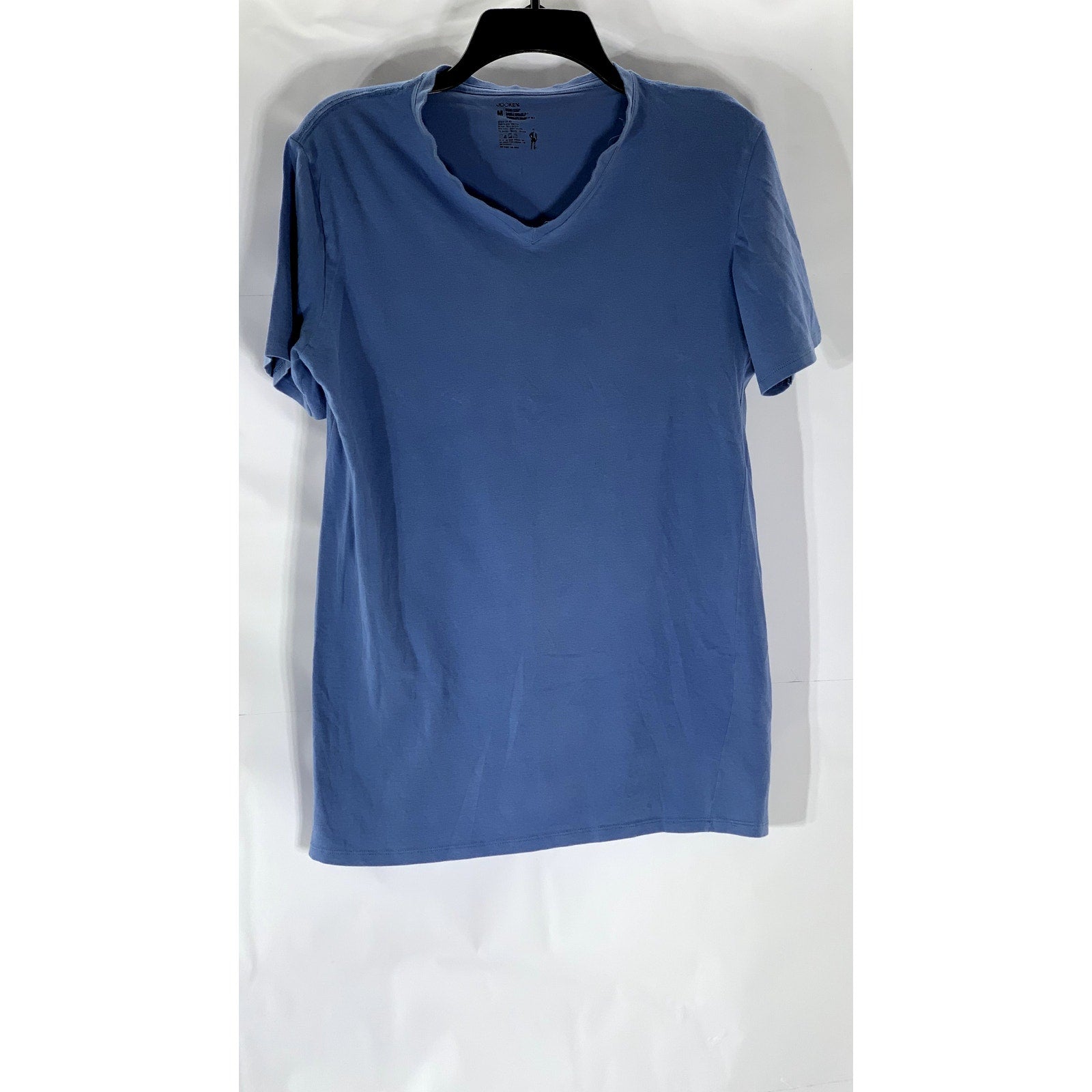 JOCKEY Men’s Blue Solid Cotton Stretch V-Neck Short Sleeve T-Short SZ M