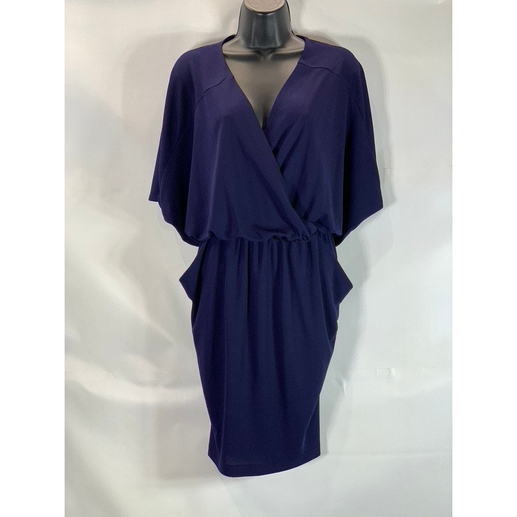 RACHEL RACHEL ROY Women's Navy Surplice Kimono Sleeve Pocketed Mini Dress SZ M