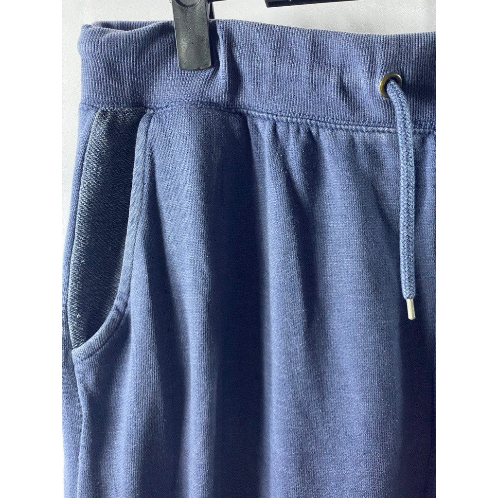 CEDAR WOOD STATE Women's Blue Solid Drawstring Pull-On Jogger Sweatpants SZ L