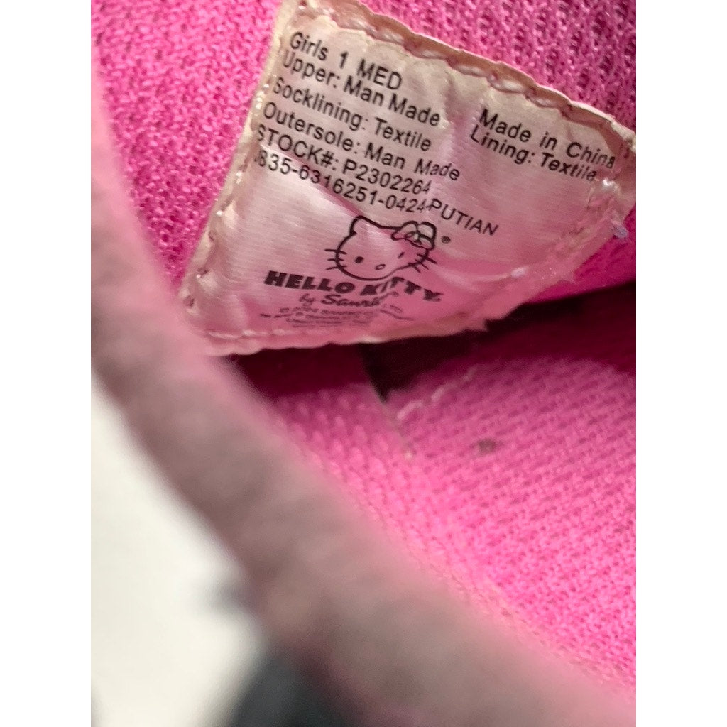 HELLO KITTY Girls' Pink-White Graphic Sneakers SZ 1
