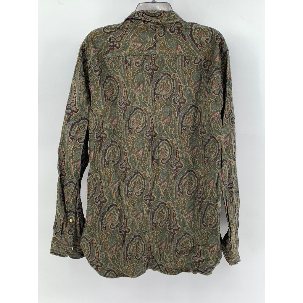 AUSTIN REED Vintage Paisley Pattern Bespoke Fit Button-up Shirt SZ M