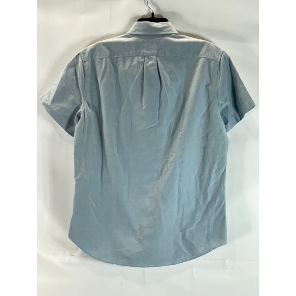J.CREW Men's Light Blue Classic-Fit Button-Up Short Sleeve Oxford Shirt SZ M