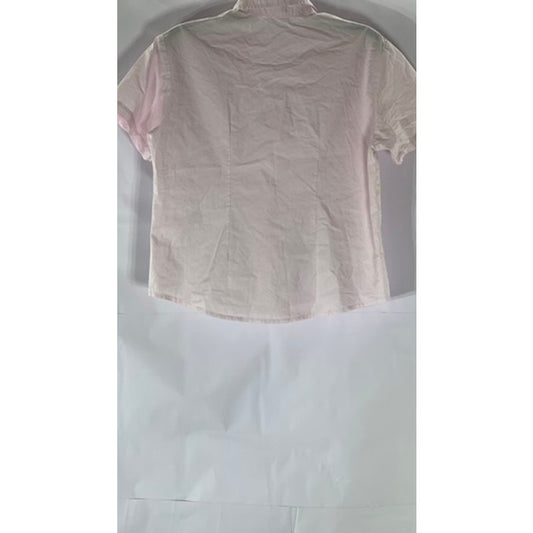 POLO CHINO RALPH LAUREN Women’s Vintage Light Pink Classic Fit Button-Up Top SZM