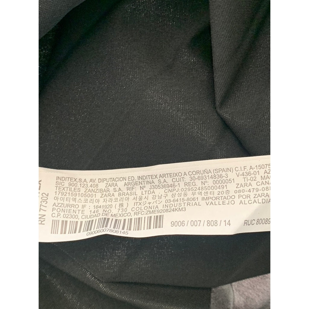 ZARA Women's Gray Metallic Faux Leather Pull-On Swing Skirt SZ 13-14(S)