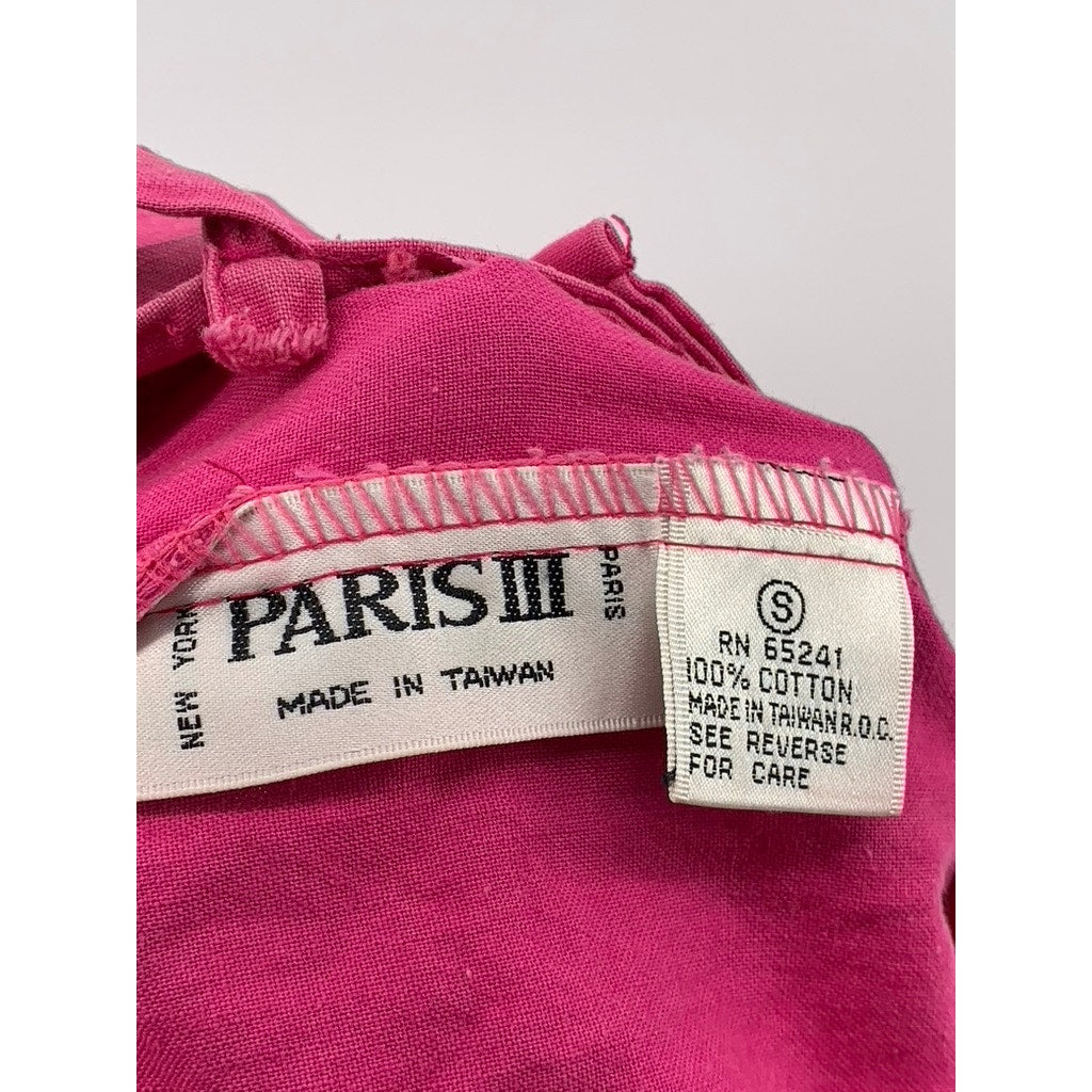 PARIS III Women's Fuchsia Side-Button Spaghetti Strap Jumpsuit SZ S