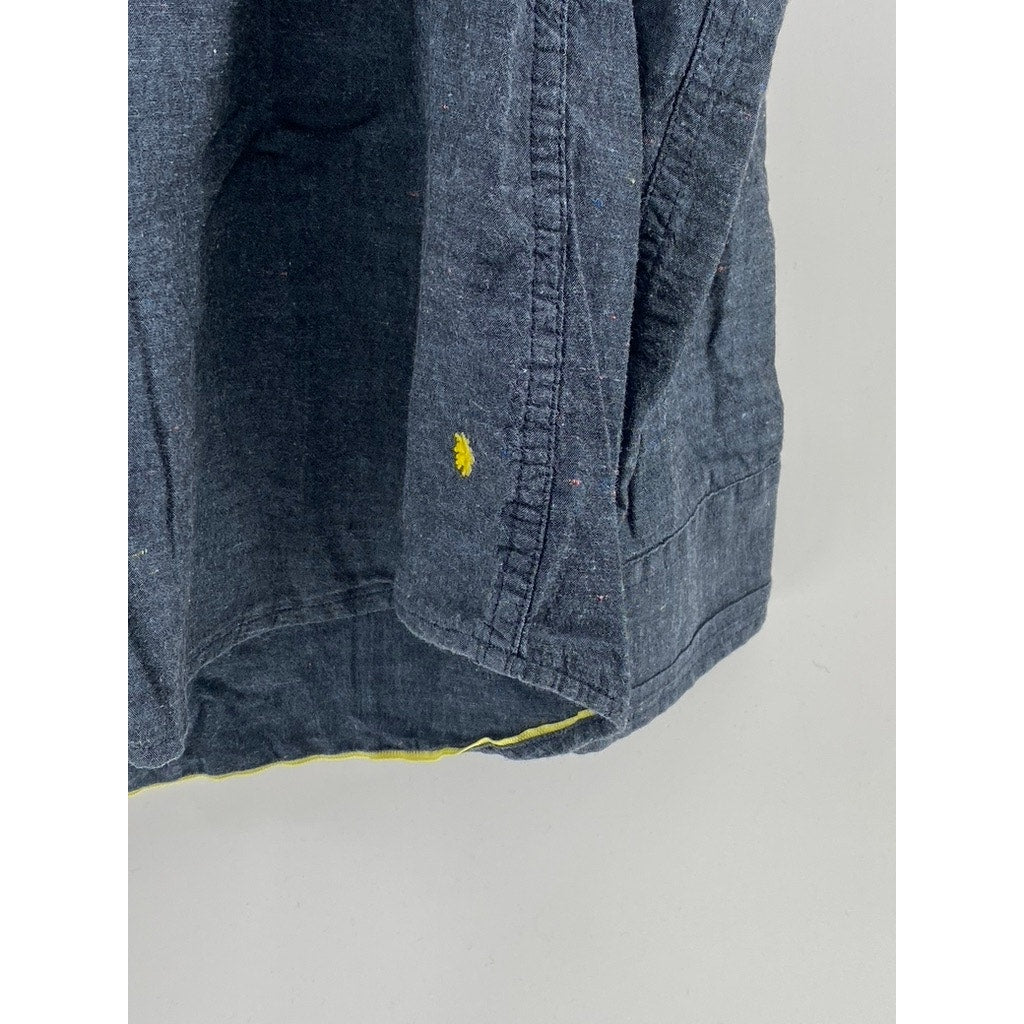 DESCENDANT OF THIEVES By Dres Ladro Men's Blue Regular-Fit Button-Up Shirt SZ L