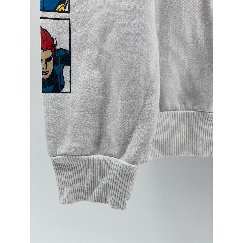 MARVEL Unisex Adult Collage Text Character Block Graphic Long Sleeve Hoodie SZ L