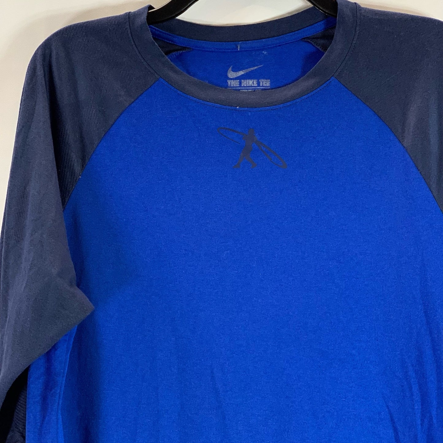 NIKE Men's Blue Dri-Fit Swingman Legend Athletic-Cut Baseball T-Shirt SZ M