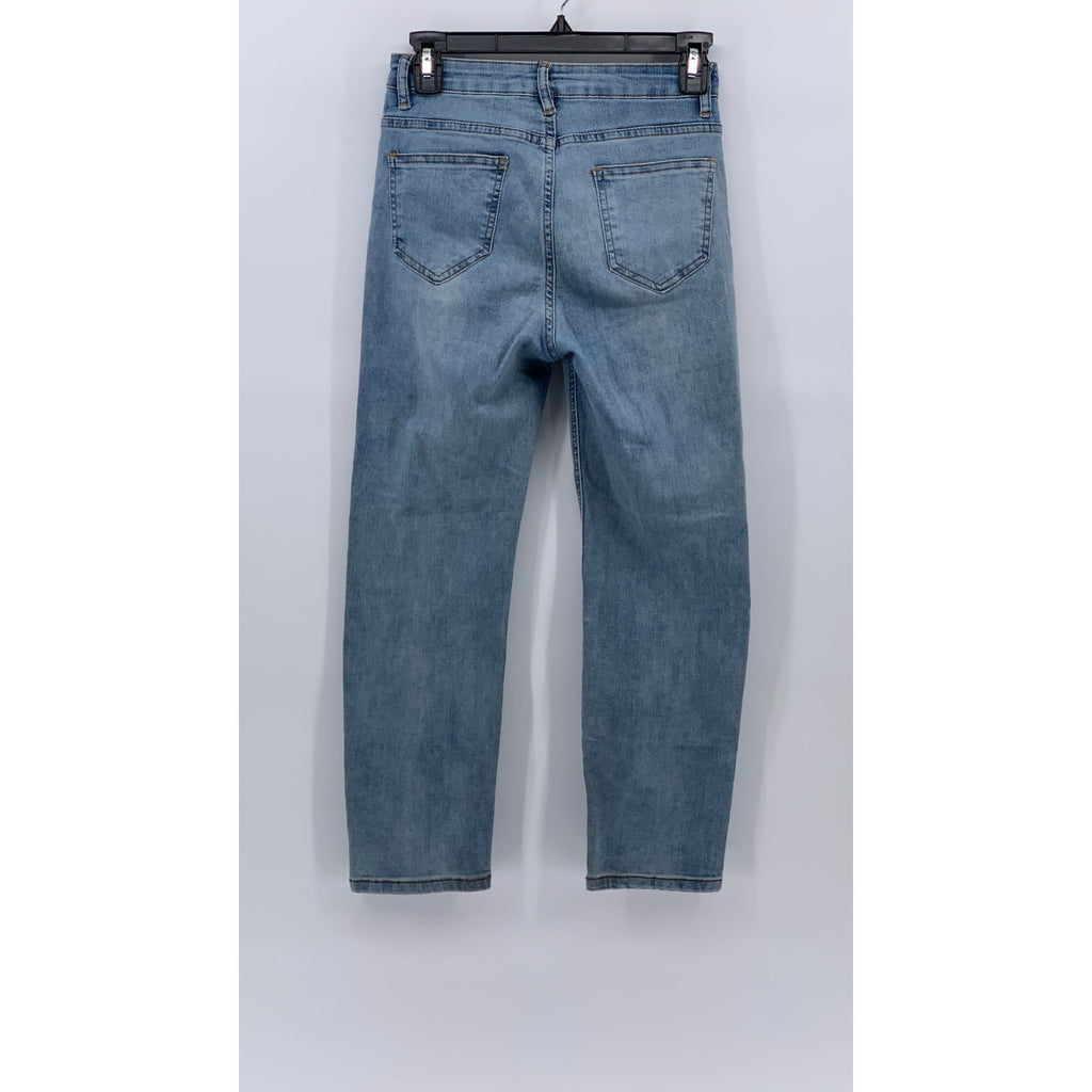 UNBRANDED Women's Light Blue Denim High-Rise Skinny Regular Fit Jeans SZ 26(S)
