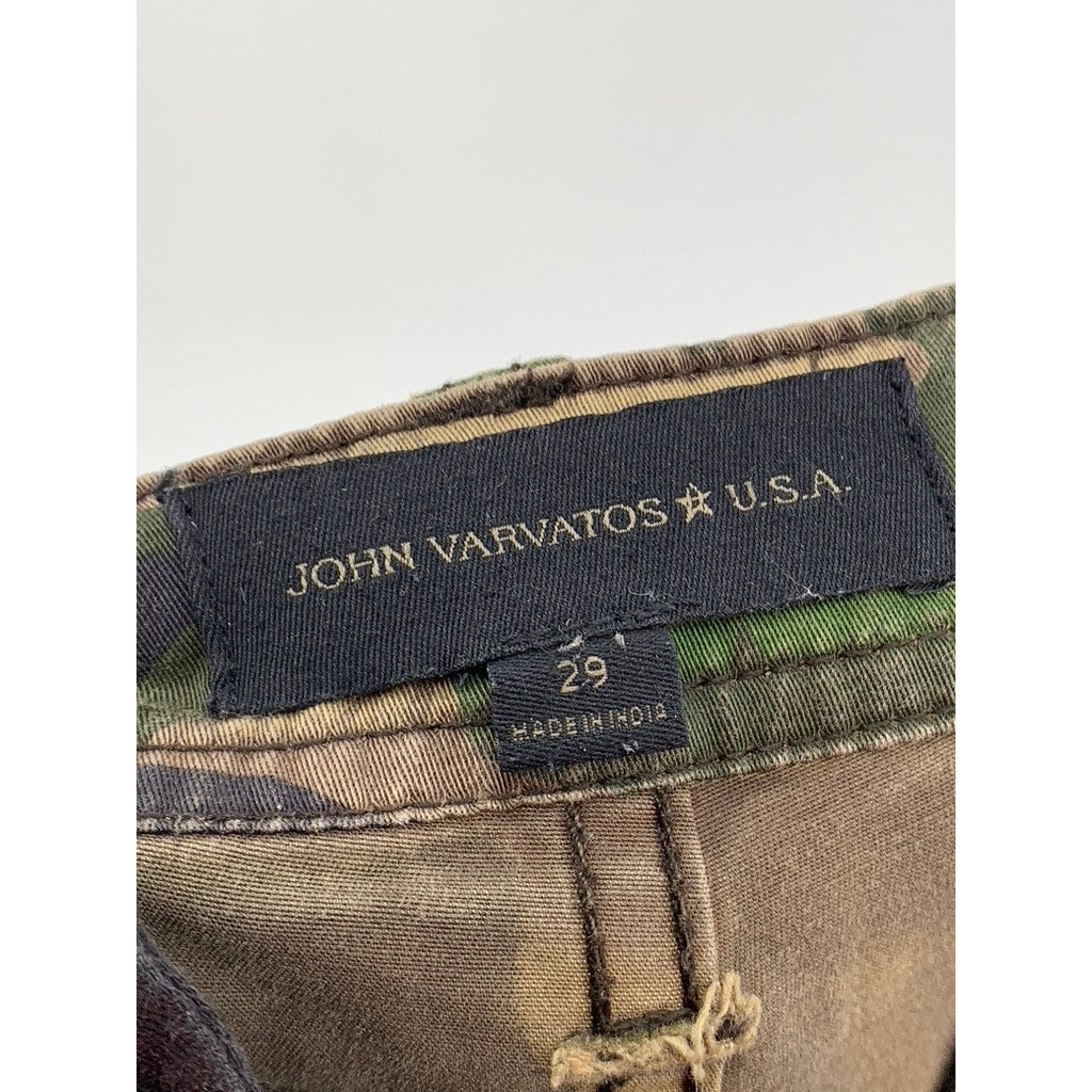 JOHN VARVATOS STAR USA Men's Green Camo Cargo Skinny Jeans SZ 29