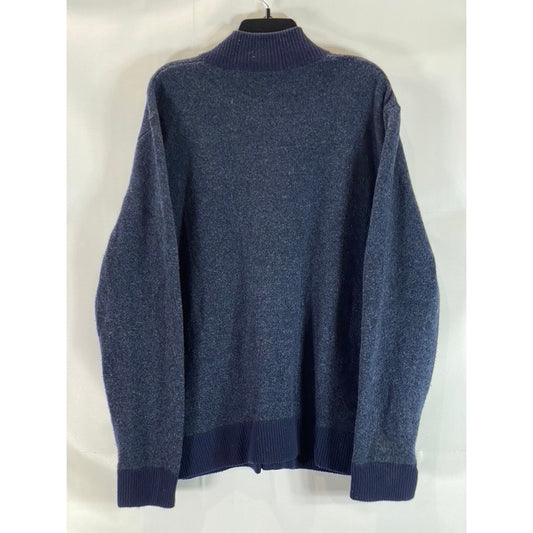 J. CREW FACTORY Men's Navy Lambswool Button-Front Bomber Sweater SZ 2XL