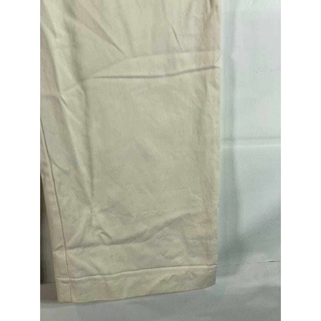 MAISON BLANCHE All Gender Coconut Milk Asymmetrical Straight Leg Trousers SZ 4