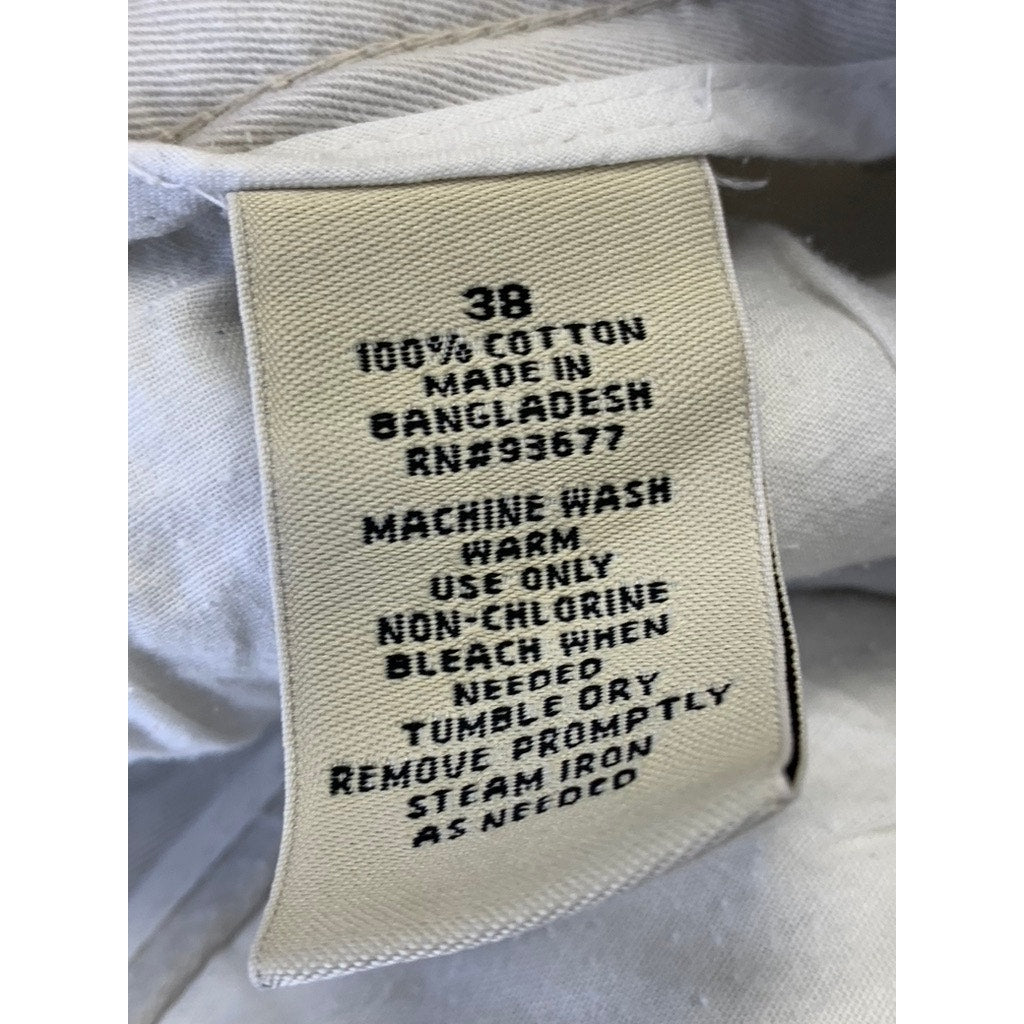 ST. JOHN'S BAY Men's Classic Cotton Beige Solid Dad Shorts SZ 38