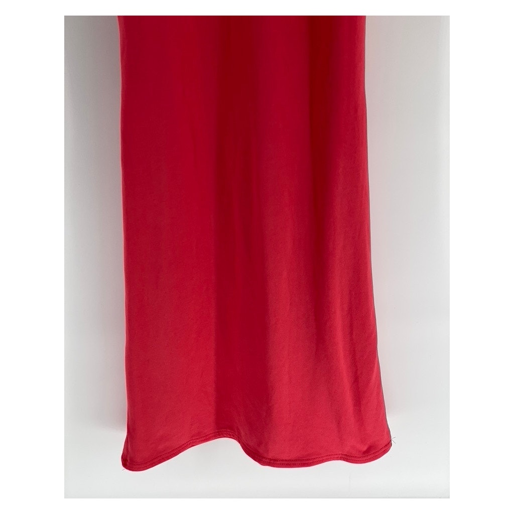 PUBLIC DESIRE Women's Pink Double Layer V-Neck Racerback Tank Maxi Dress SZ 8