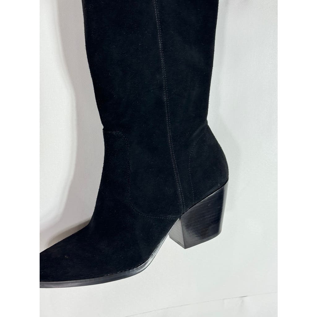 MICHAEL MICHAEL KORS Women's Black Harlow Over-The-Knee Block-Heel Boots SZ 7.5