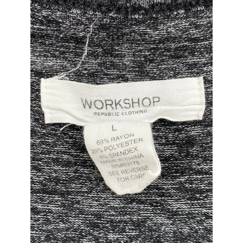 WORKSHOP REPUBLIC CLOTHING Women's Charcoal Heather Short Sleeve Top SZ L