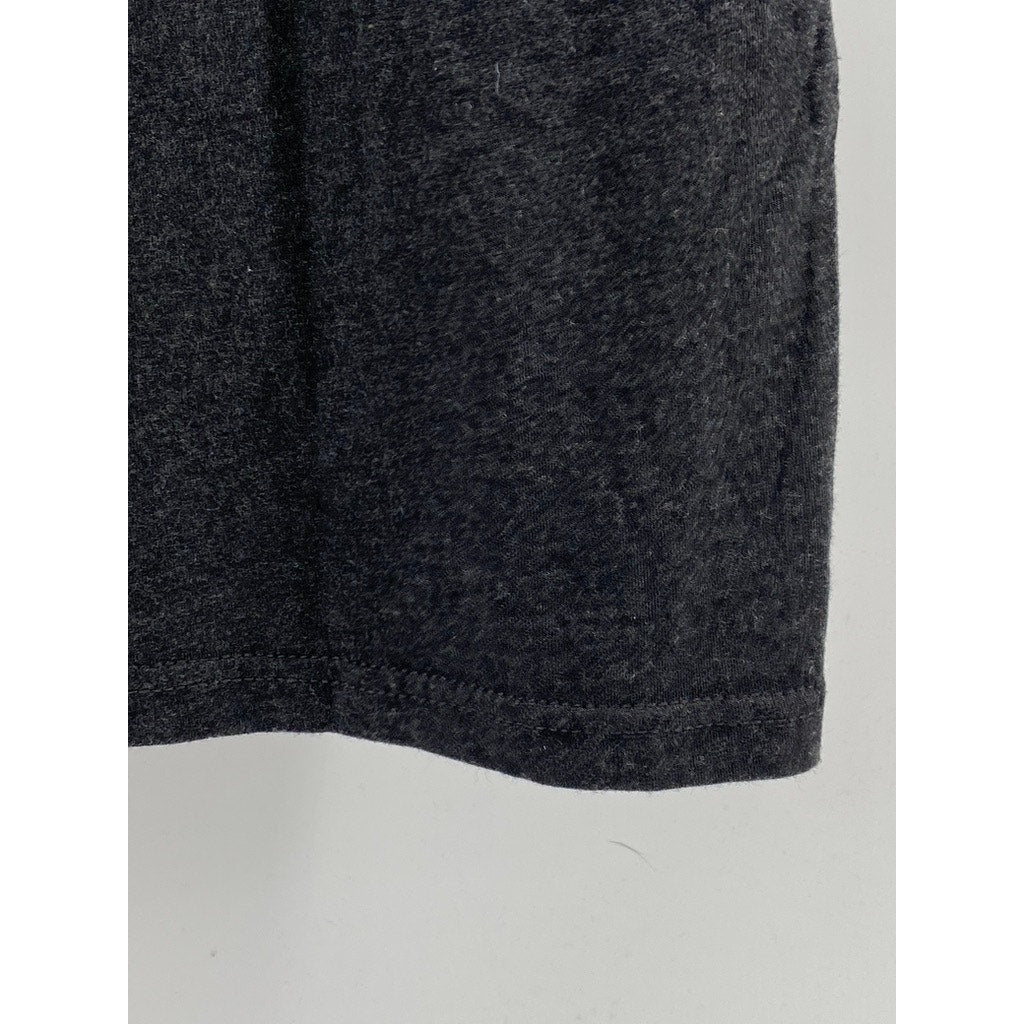 NEXT LEVEL Men's Charcoal Gray Ninja Graphic Crewneck Short Sleeve T-Shirt SZ M