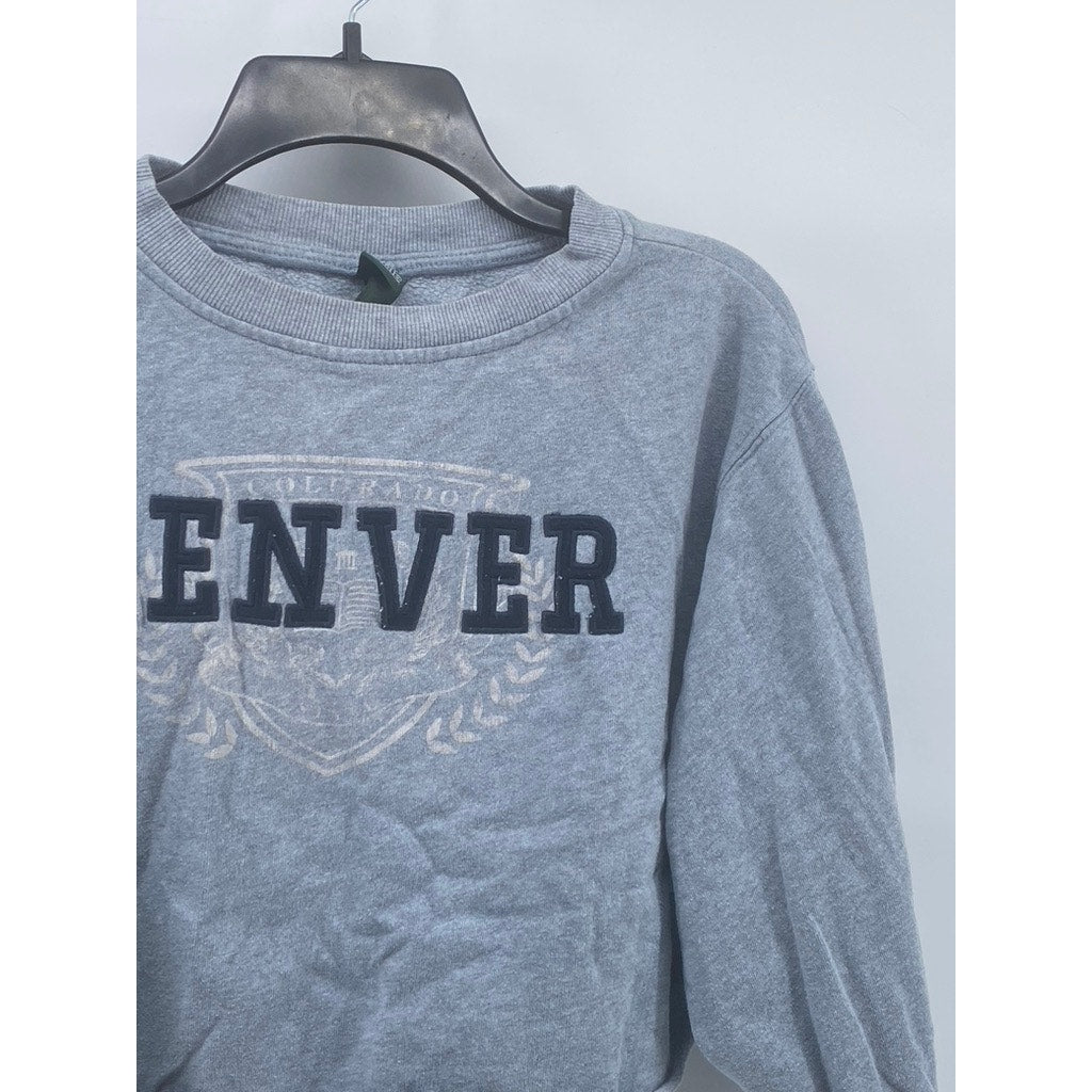 WILD FABLE Women's Gray Denver Graphic Long Sleeve Cropped Sweatshirt SZ XS