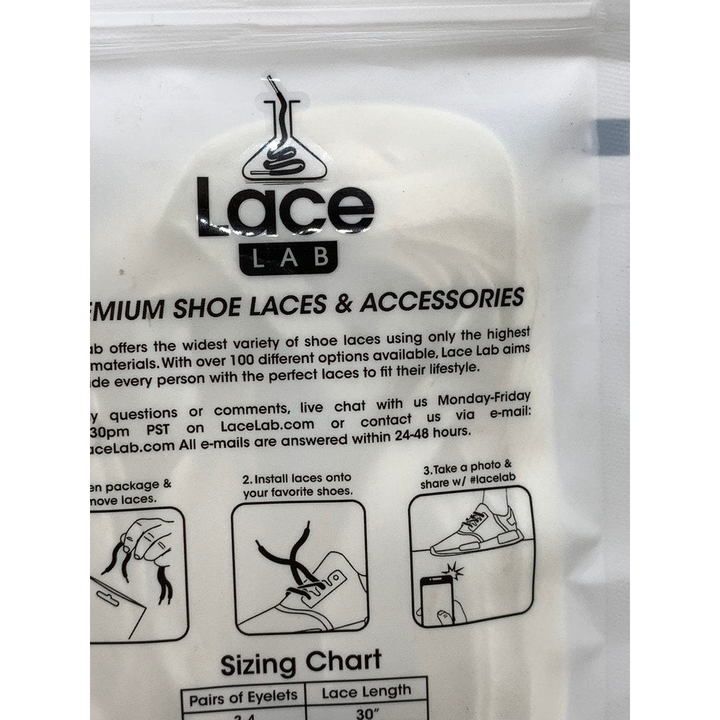 LACE LAB Unisex White Flat Shoe Laces SZ 63"