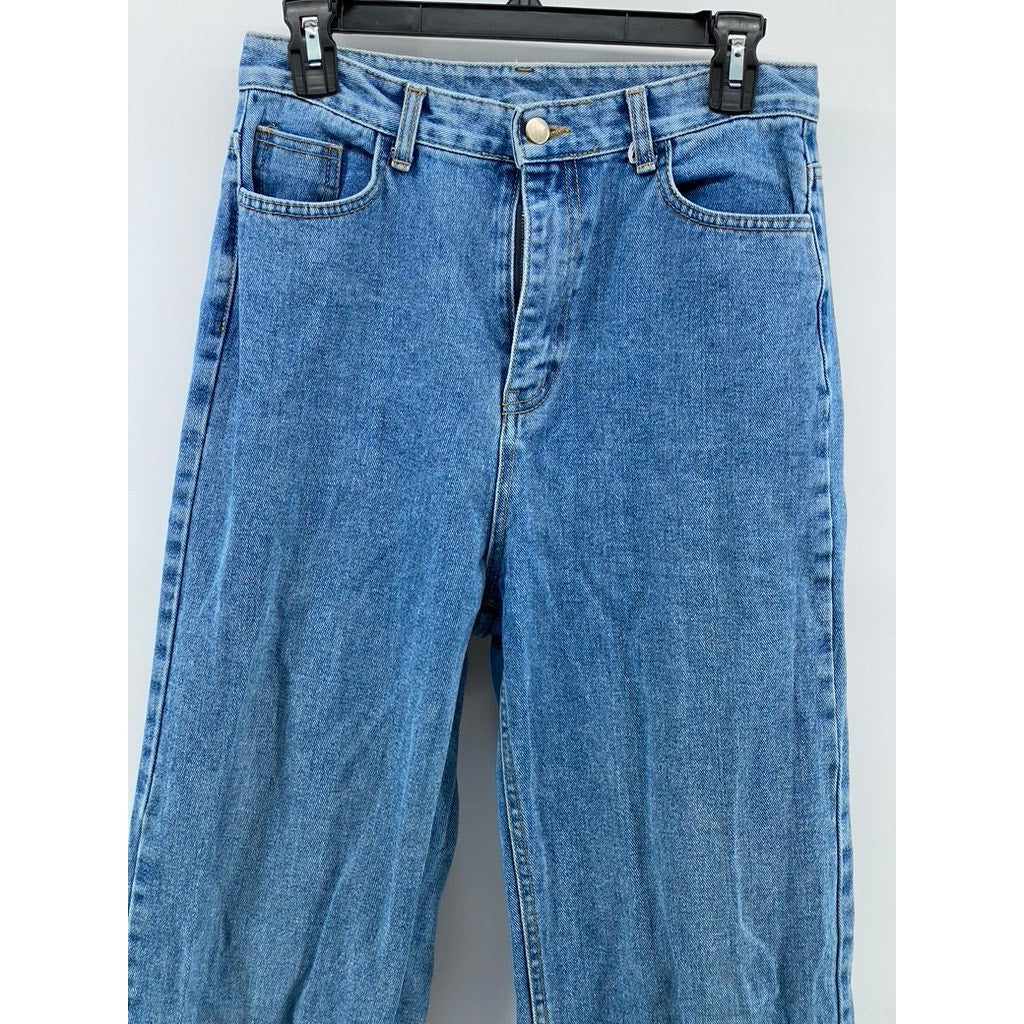 UNBRANDED Women's Medium Blue Denim Straight-Leg High-Rise Jeans SZ 29