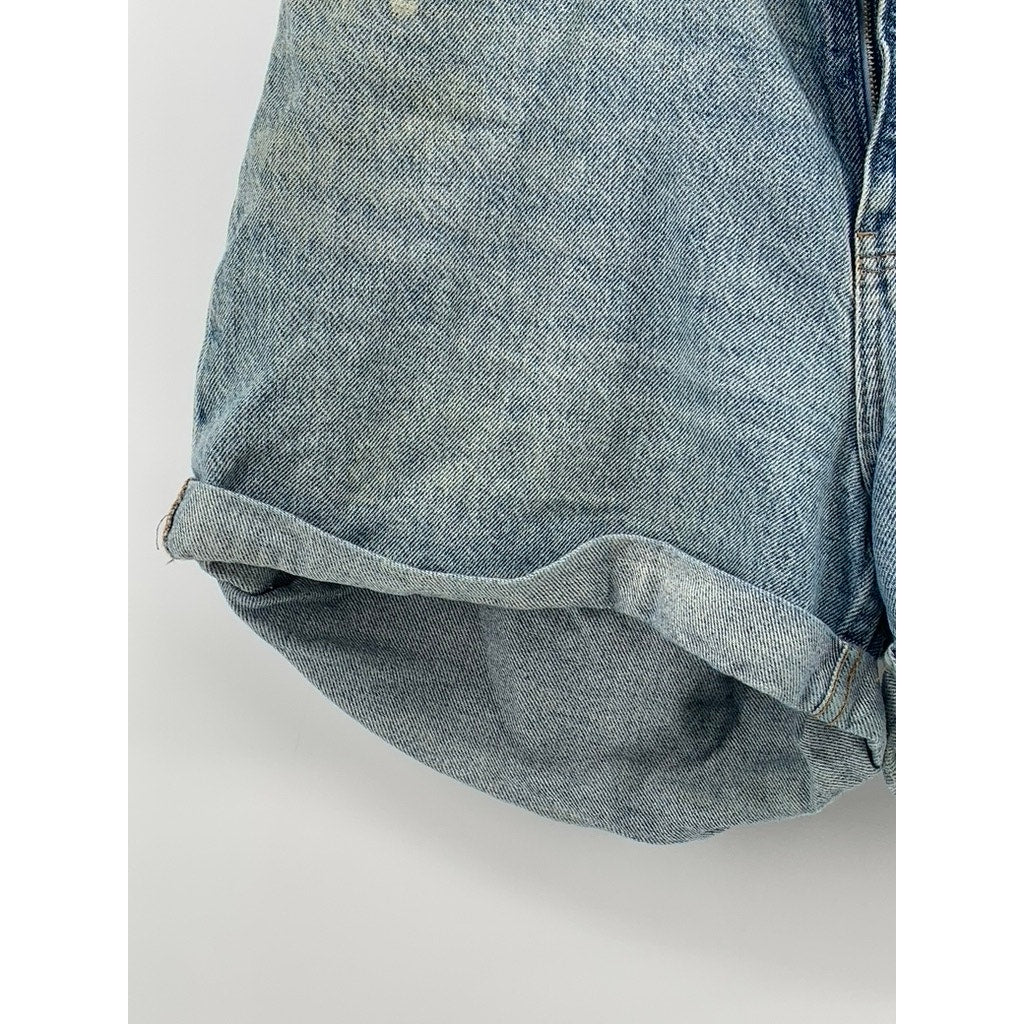 H&M Women's Light Blue Denim Cuffed Five Pocket Shorts SZ 12