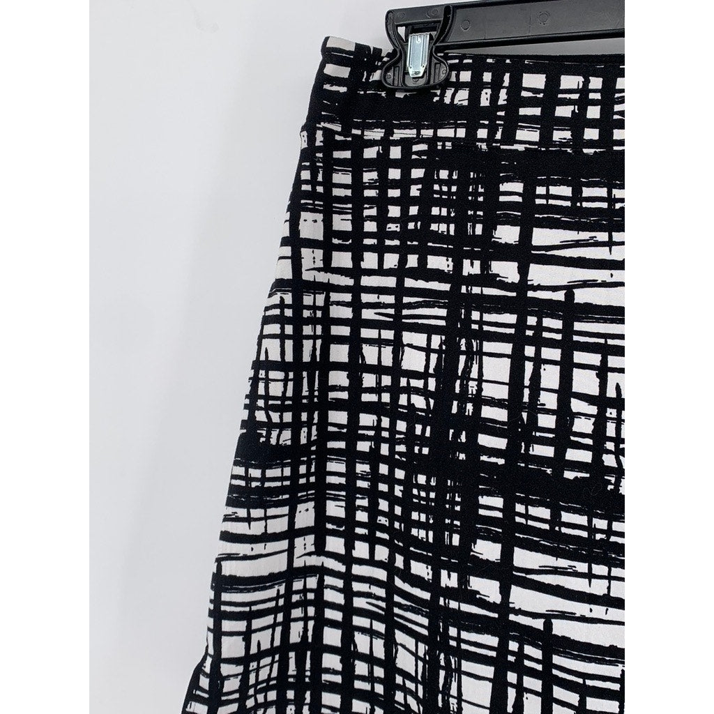 TRANQUILITY Juniors' Black-White Abstract Mini Skirt SZ XL