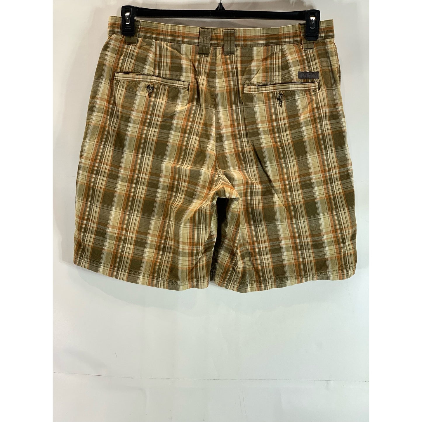 COLUMBIA Sportswear Men's Tan Plaid Casual Regular-Fit Shorts SZ 38