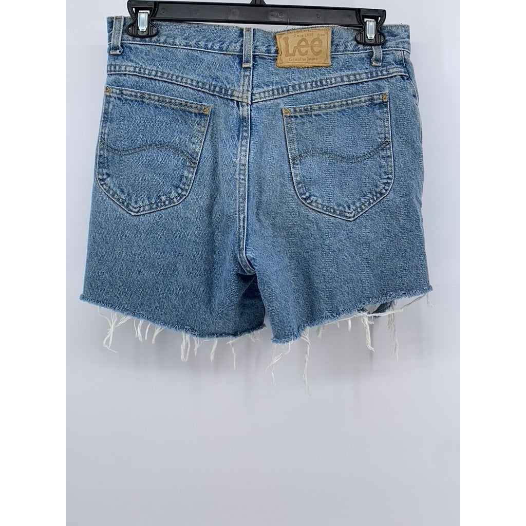 LEE Women's Blue Denim Vintage Distressed Cut-Off Shorts SZ 33