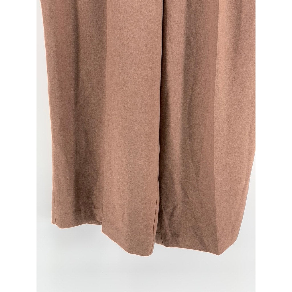 DR2 By Daniel Rainn Women's Brown Relaxed Fit Wide Leg Cropped Pant SZ L