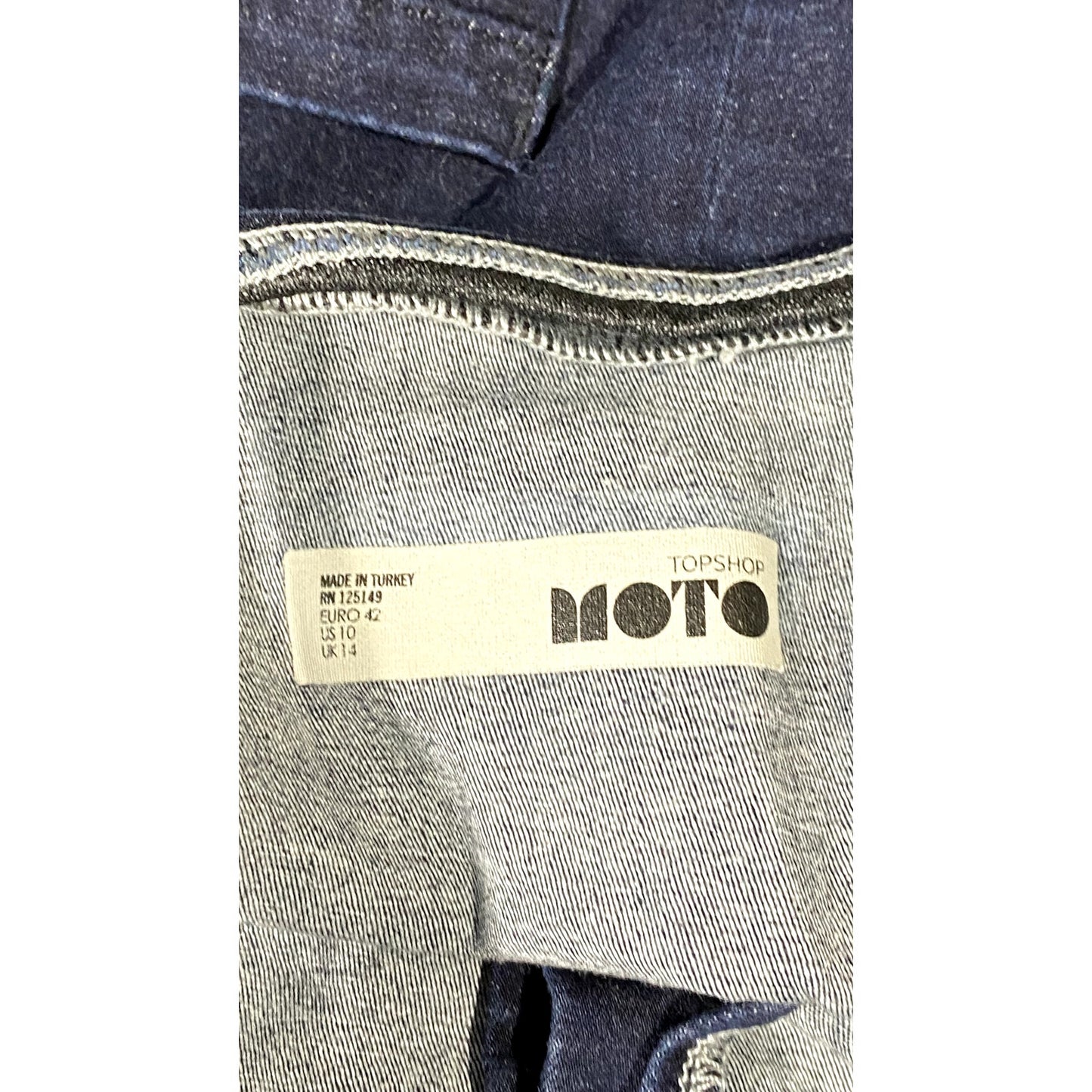 TOPSHOP MOTO Women's Blue Denim Button-Up Square-Neck Crossback Mini Dress SZ 10