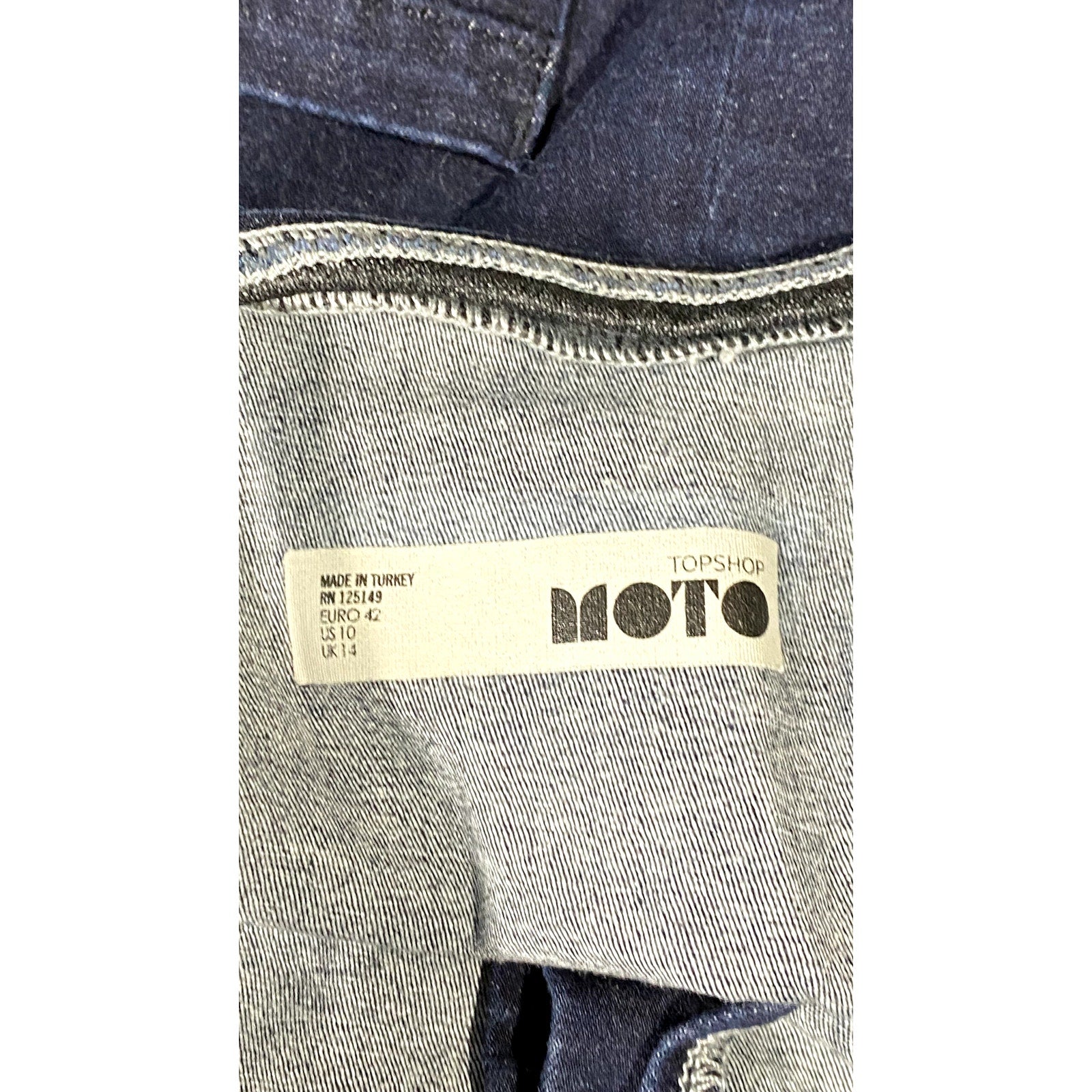 TOPSHOP MOTO Women's Blue Denim Button-Up Square-Neck Crossback Mini Dress SZ 10