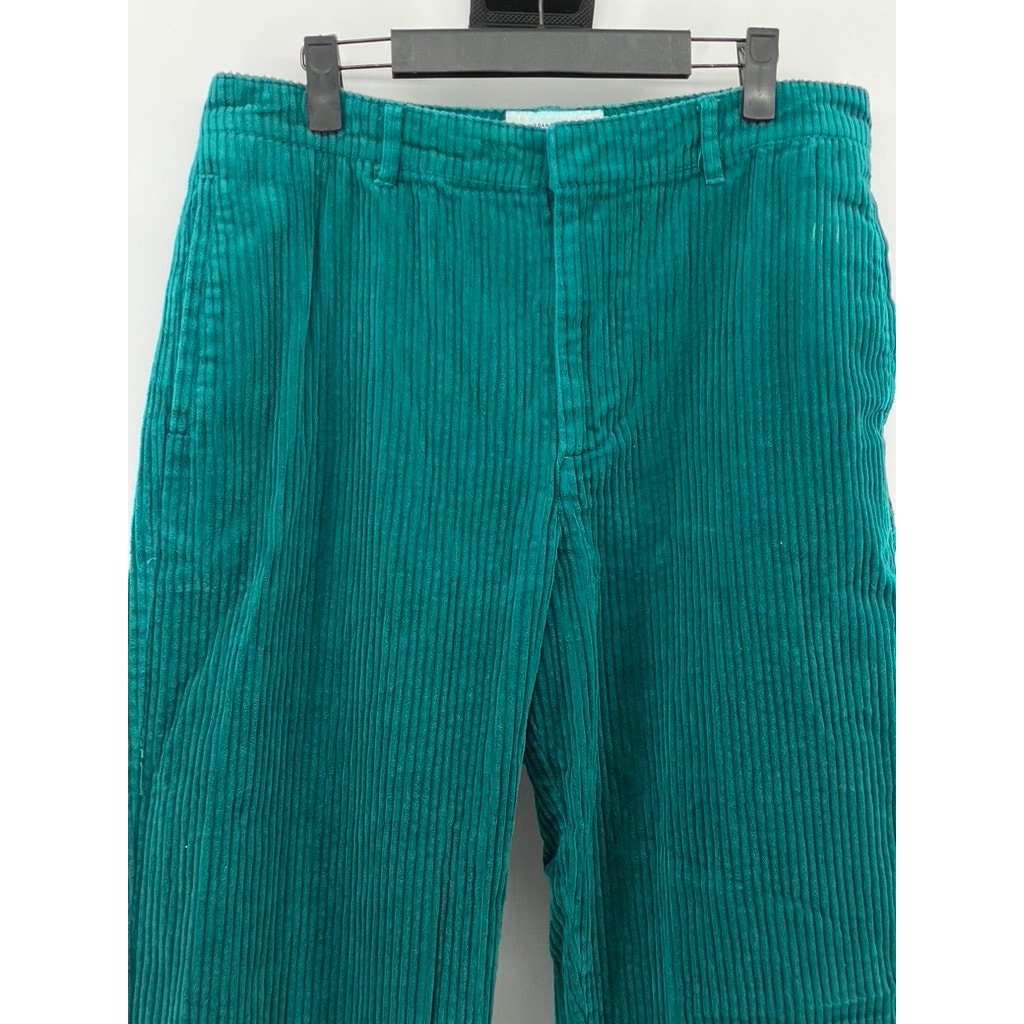 URBAN OUTFITTER Women's Emerald Green Corduroy Straight-Leg Cropped Pant SZ 32