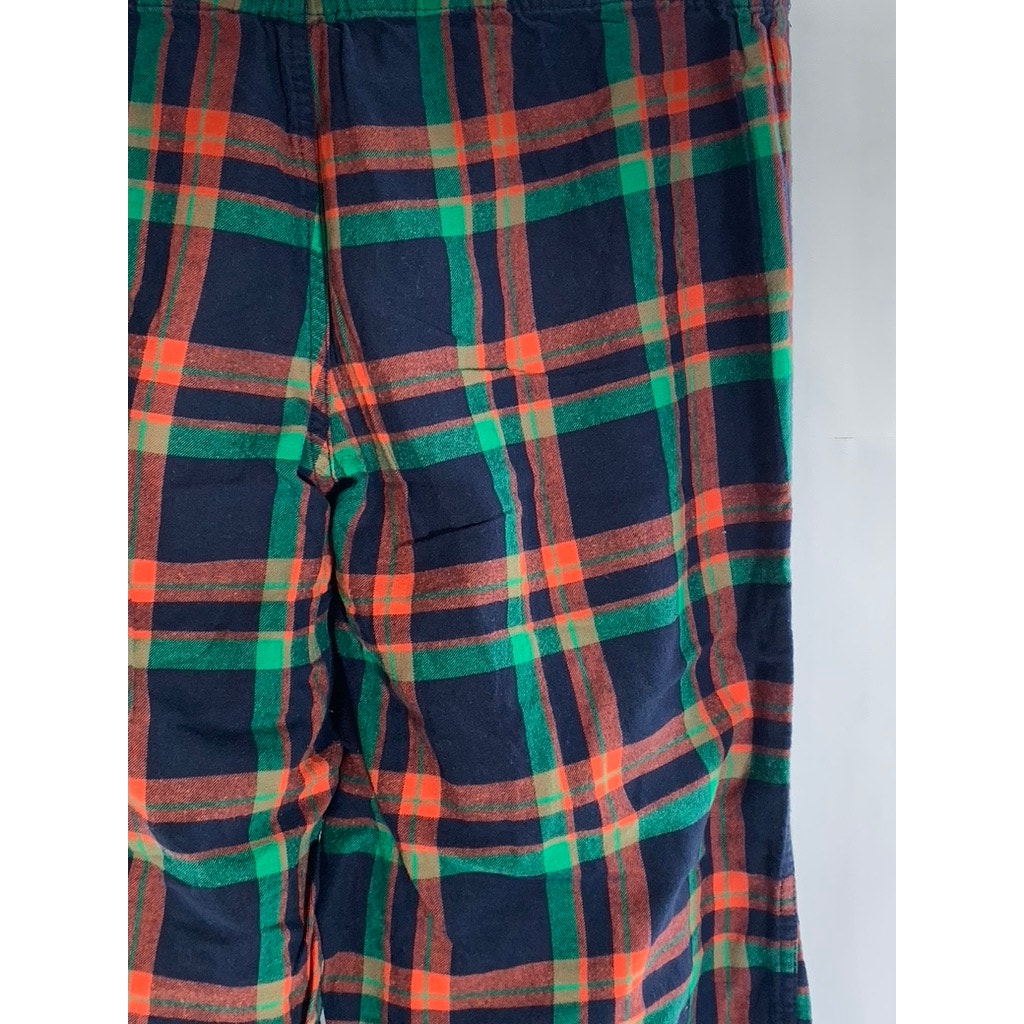 J. CREW Men's Navy/Green/Orange Plaid Yarn-Dyed Flannel Pajama Pant SZ M