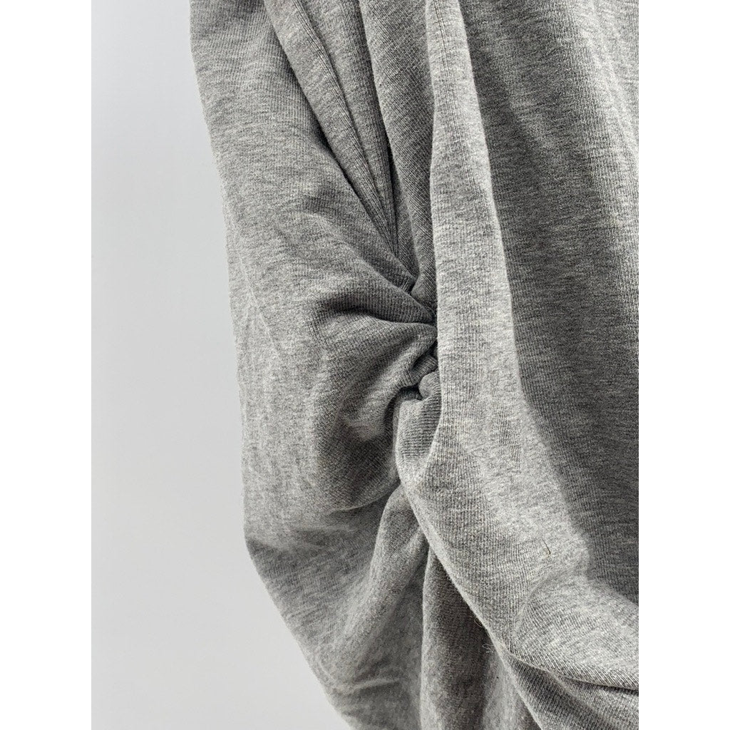 UNBRANDED Women's Light Gray Scrunched Mock-Neck Sleeveless Asymmetrical Top SZL