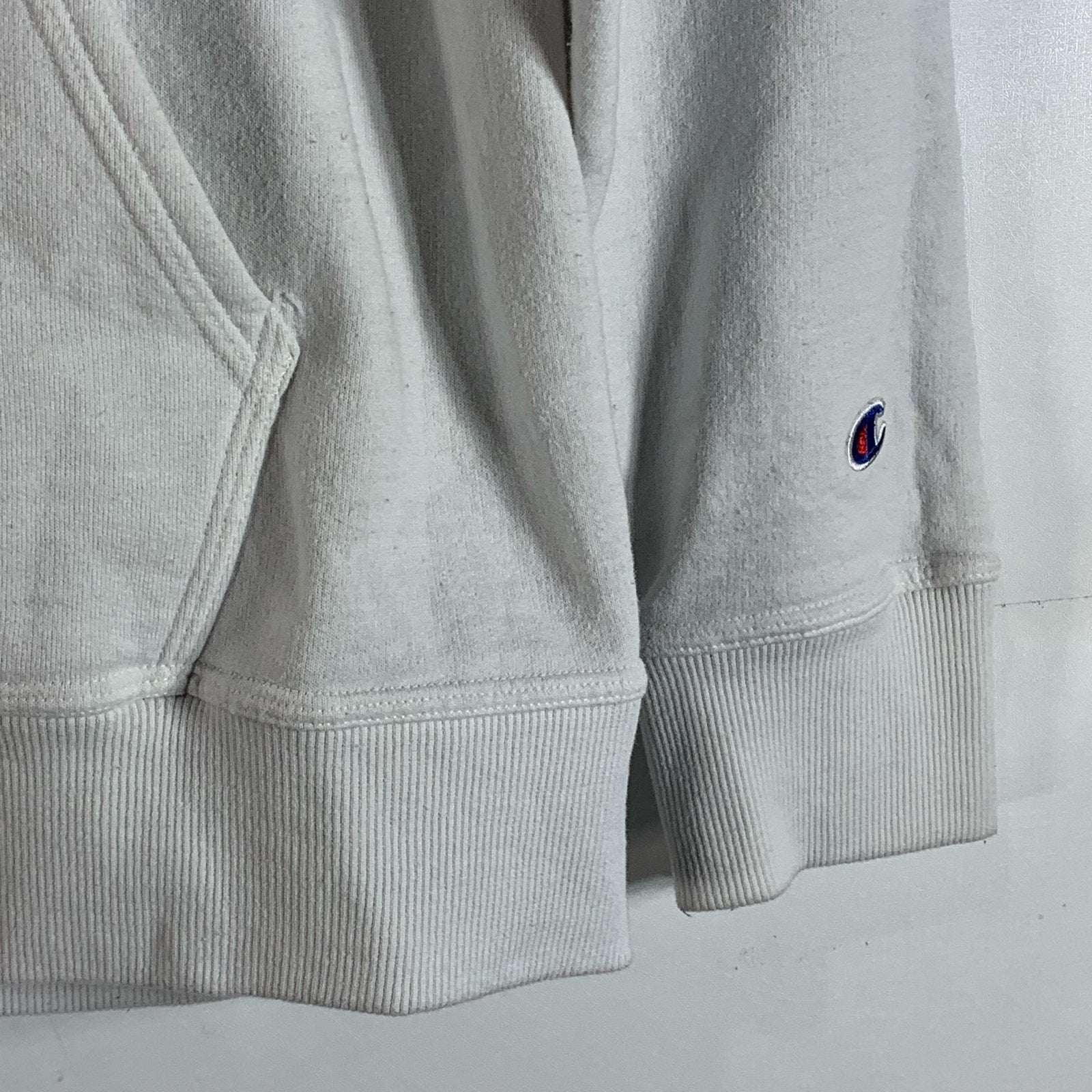 CHAMPION Authentic Athleticwear Men's White Hooded C-Logo Full-Zip Sweater SZ XL