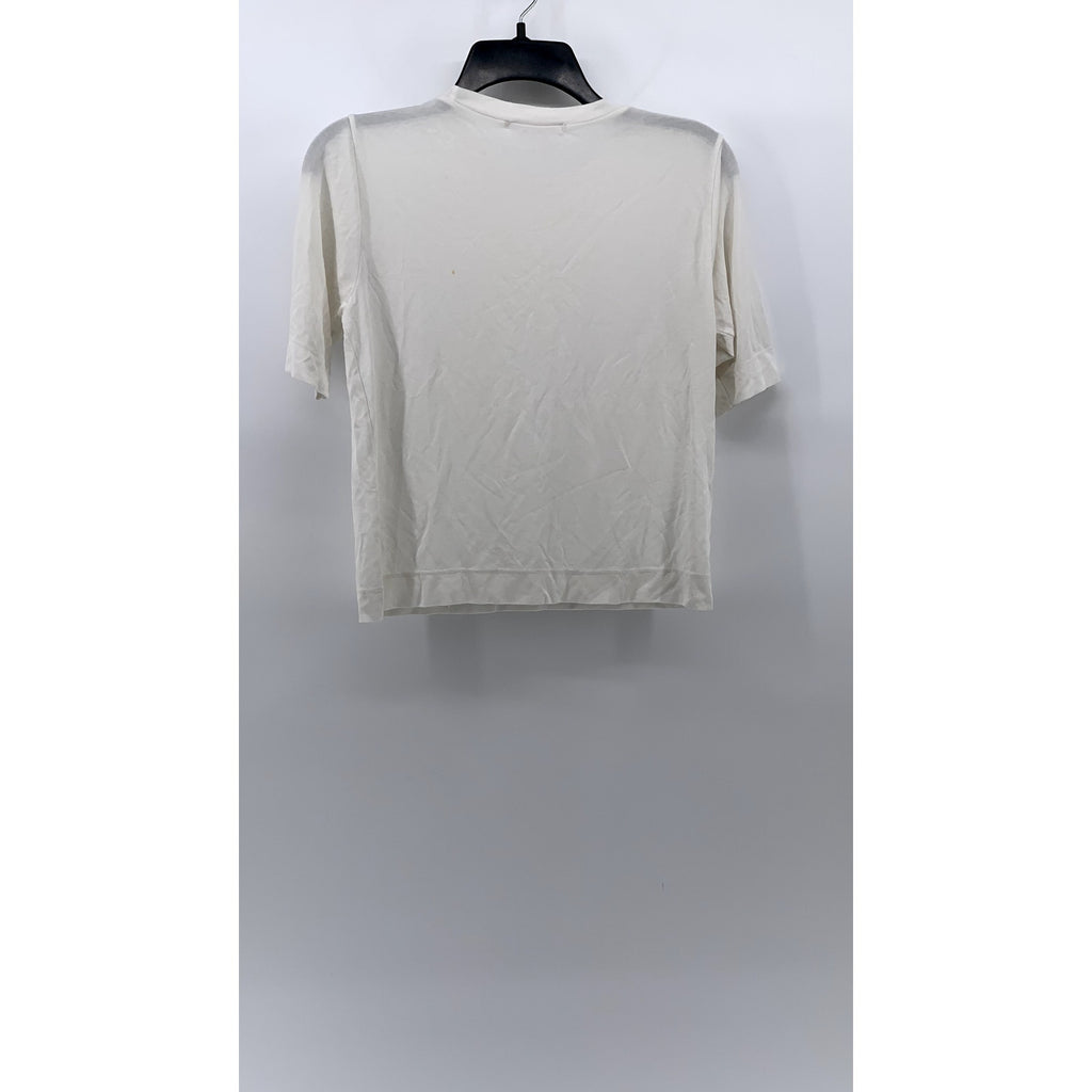 STANDARD MARKET Women's White Crewneck Short Sleeve Relaxed Fit Casual Top SZ S