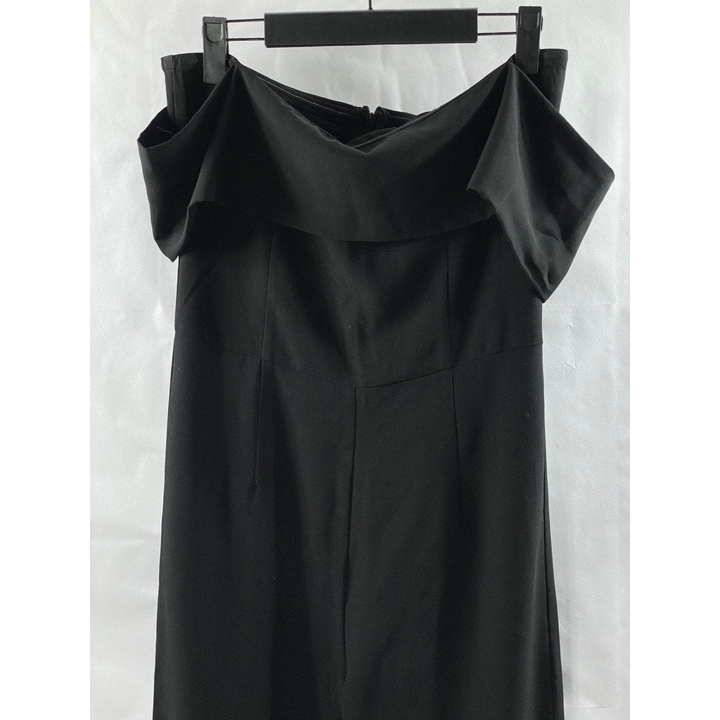 BY THE WAY Women's Black Aubrey Off-The-Shoulder Flare-Leg Jumpsuit SZ S
