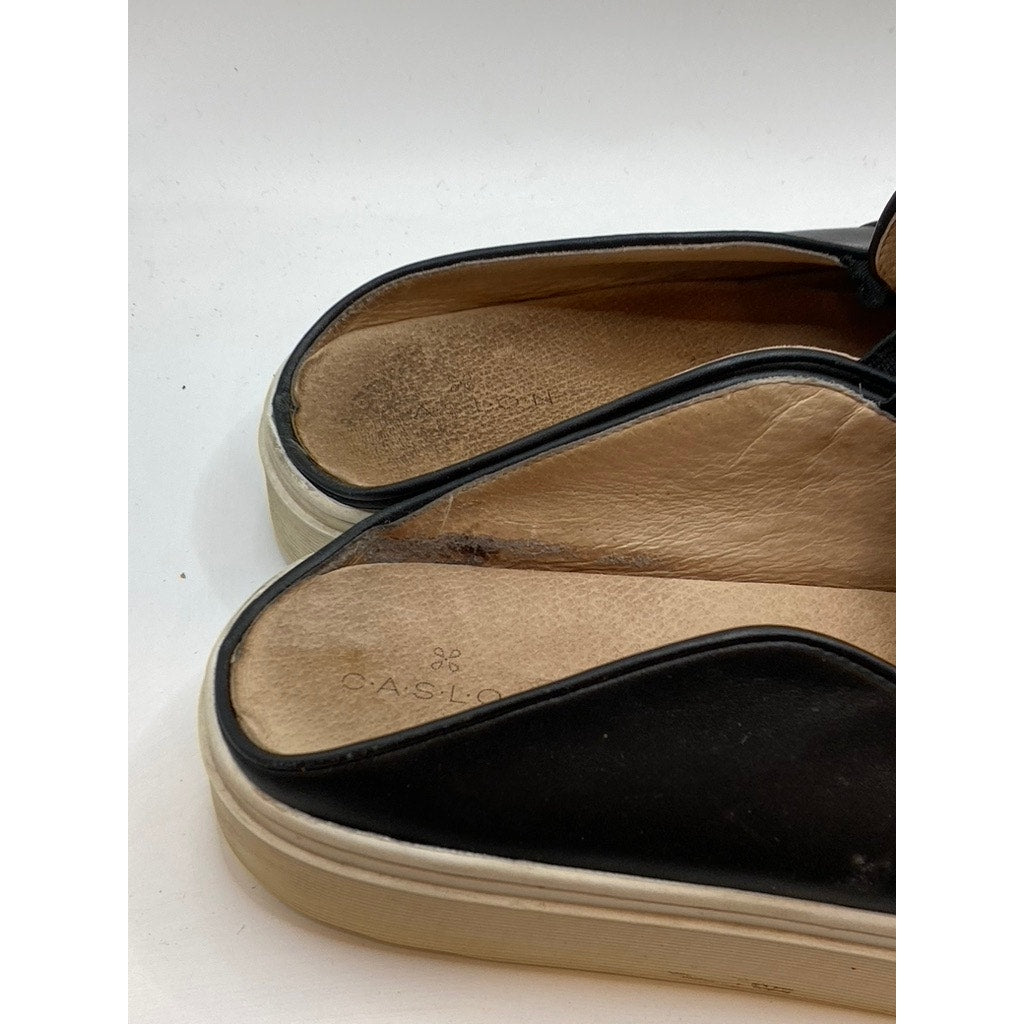 CASLON Women's Black Leather Round-Toe Slip-On Casual Mule Shoes SZ 9.5