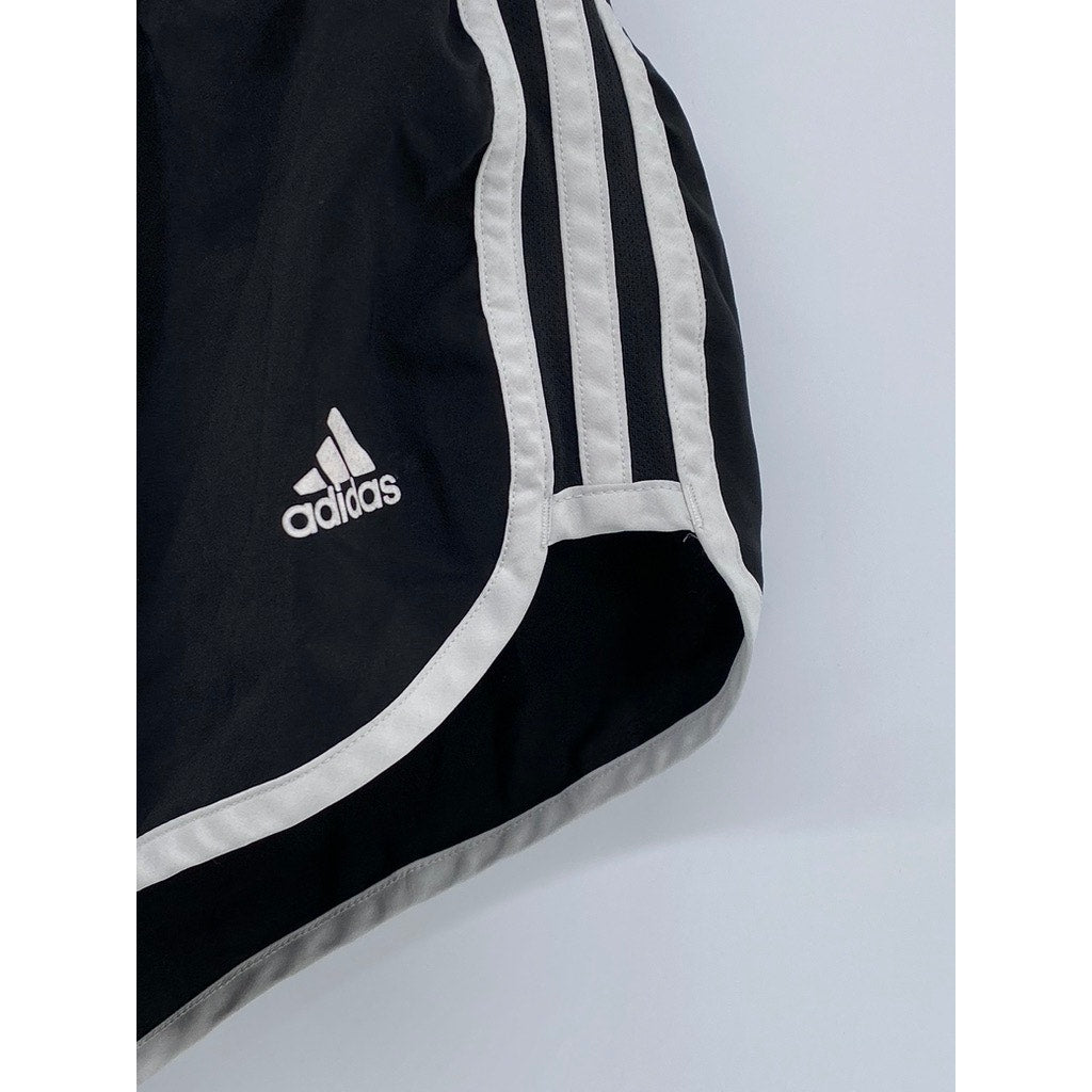 ADIDAS Women's Black M10 3-Stripe Running Shorts SZ S