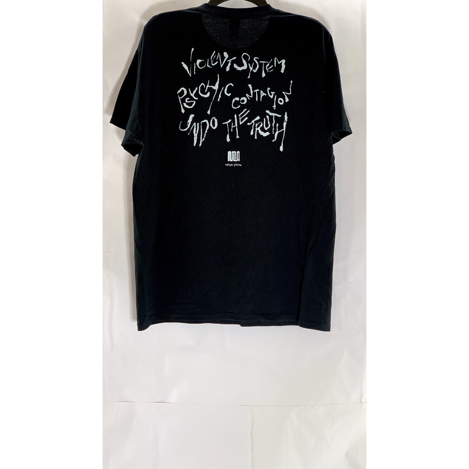 MEISHI SMILE Men's Black Psychic Contagion Crewneck Graphic T-Shirt SZ L