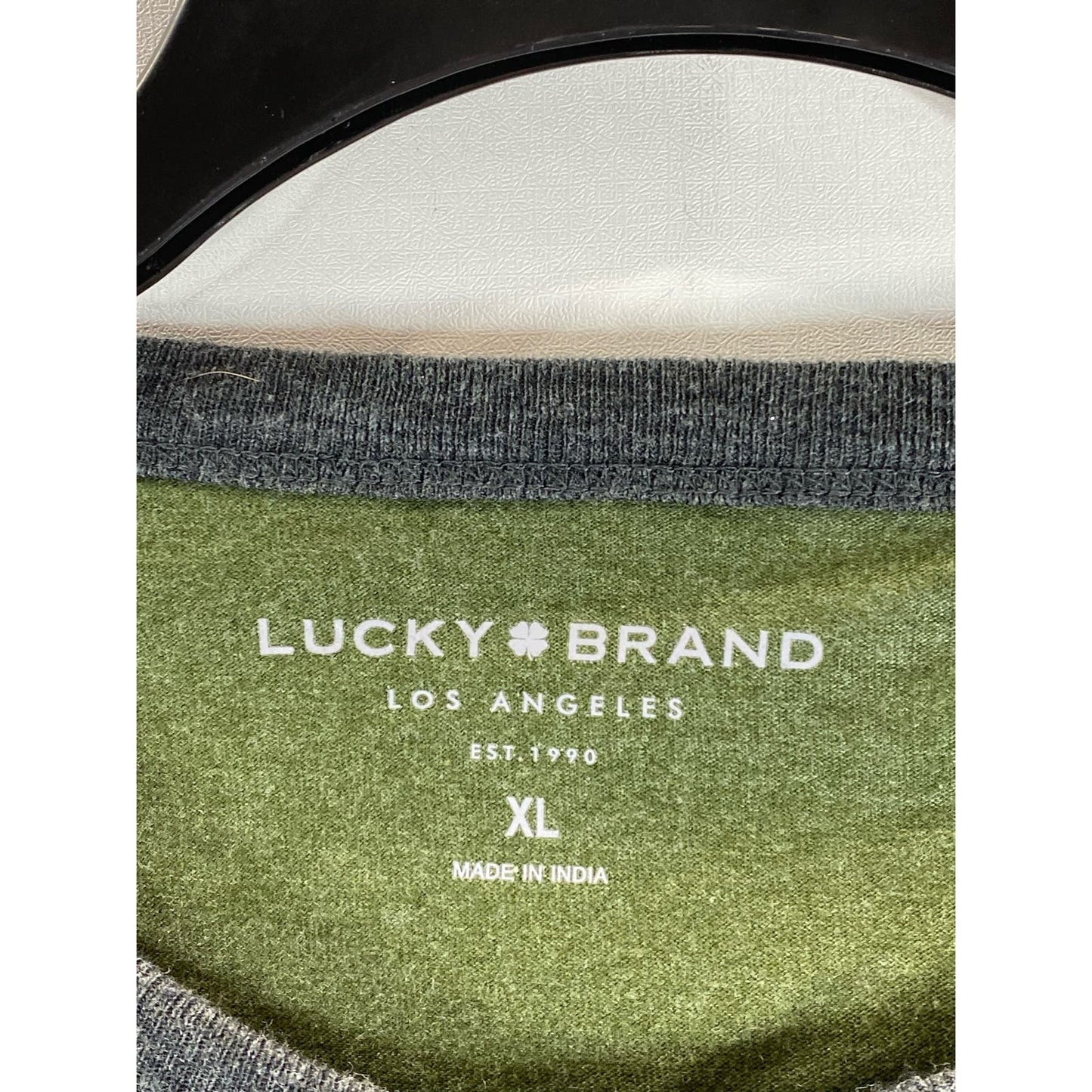 LUCKY BRAND Men's Green Colorblock Crewneck Thermal Long Sleeve T-Shirt SZ XL