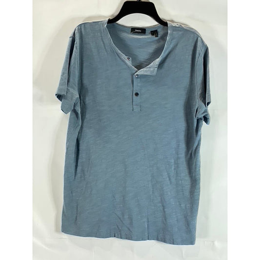 THEORY Men's Sky Blue Arlee Strato Short Sleeve Henley Shirt SZ L