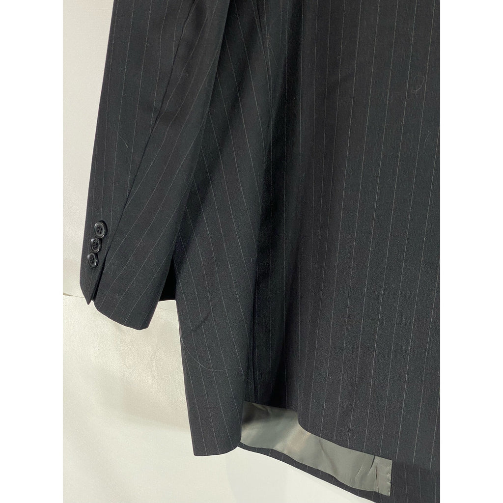 ANDREW FEZZA Fusion Men's Black Pinstripe Vintage Three-Button Blazer SZ 54R
