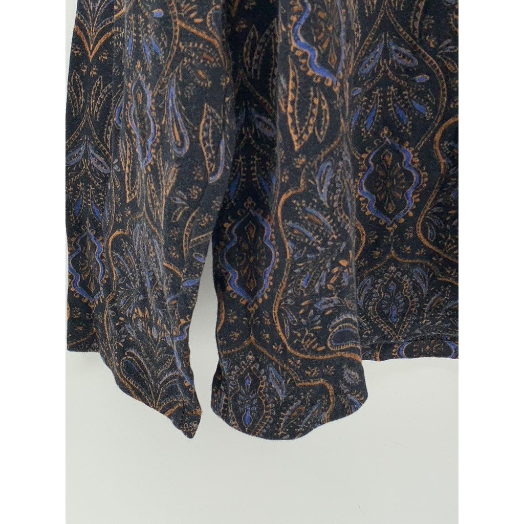 CROFT & BARROW Women's Black Paisley Printed Long Sleeve Mock-Neck Top SZ XXL