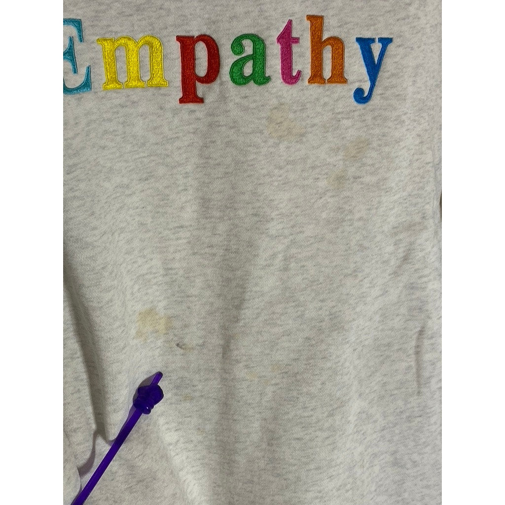 MAYFAIR Unisex Grey-Multicolor Empathy Always Embroidered Sweatshirt SZ OS