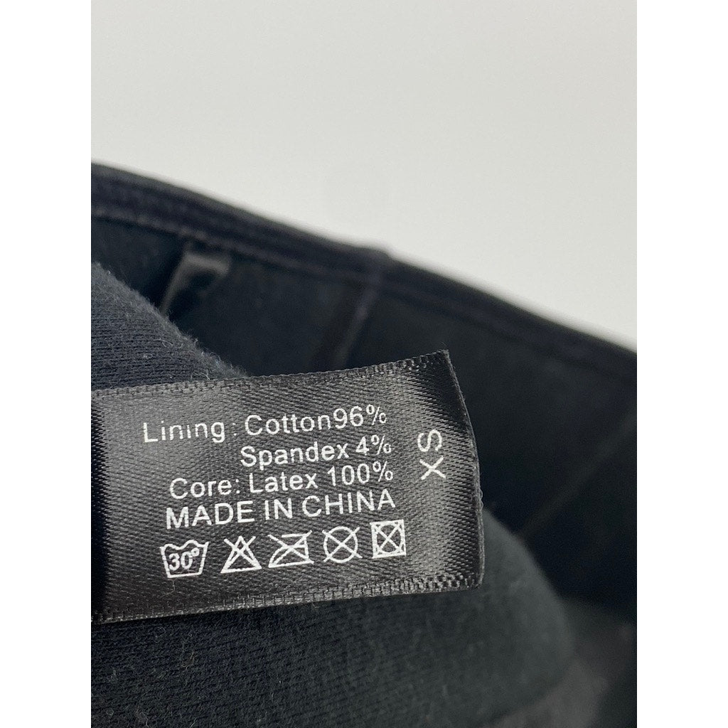 GAINKEE Men's Black Latex Hook & Loop Body Shapewear Waist Trainer SZ XS